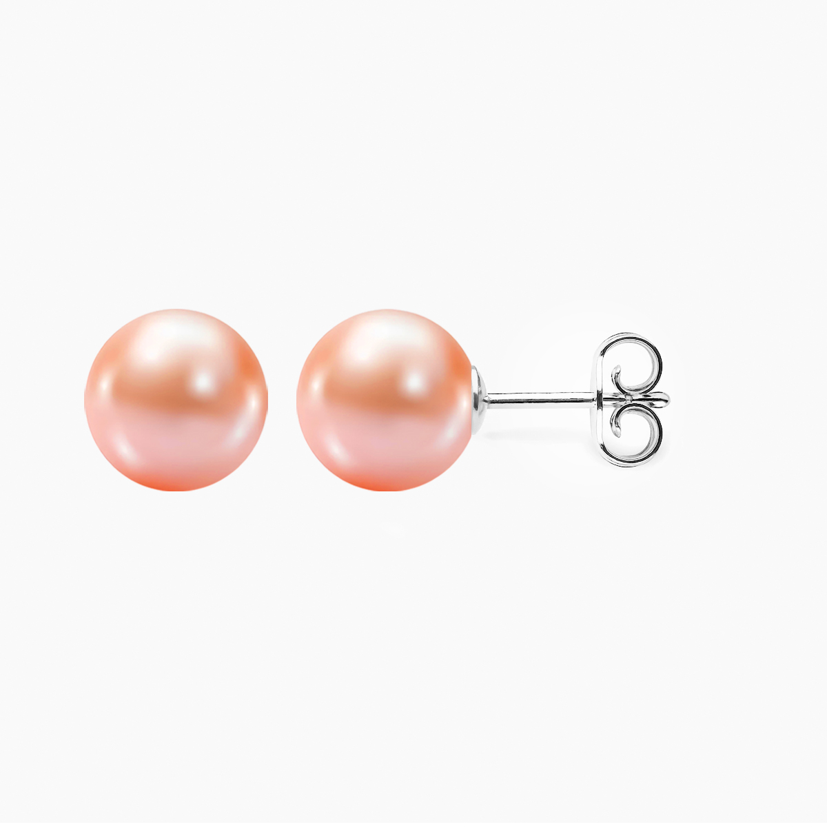 Süßwasser Perlen Ohrstecker 8.5mm rosa aus 925 Sterling Silber