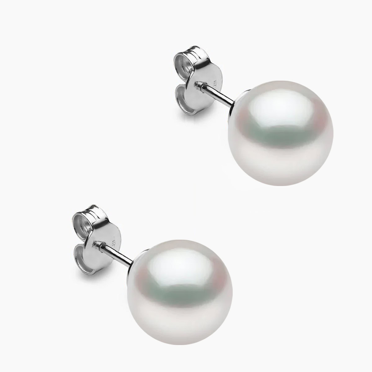 Weiße Südsee Perlenohrstecker 11mm mit 18k Weiße Gold