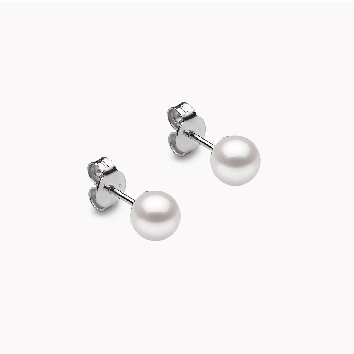 Weiβe Akoya Perlenohrstecker 5.5mm 18k weisβgold