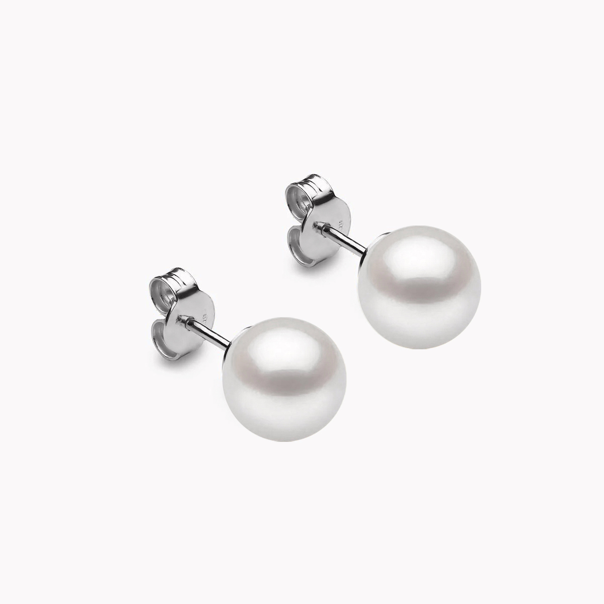Weiβe Akoya Perlenohrstecker 7.5mm 18k weisβgold