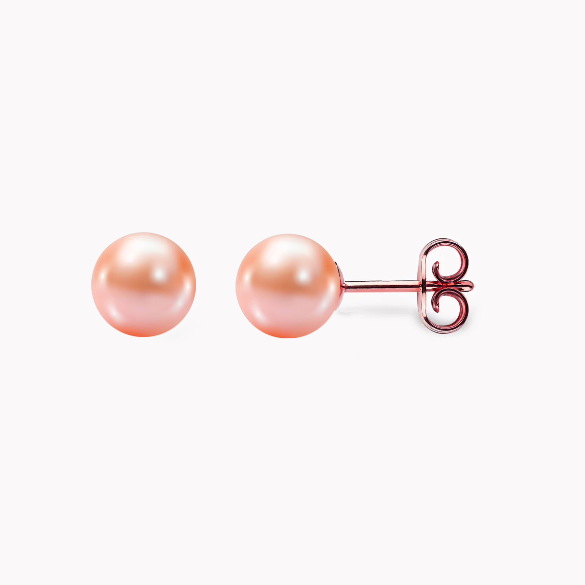 rosa Süßwasser Perlen Ohrstecker 7mm aus 18k rosegold