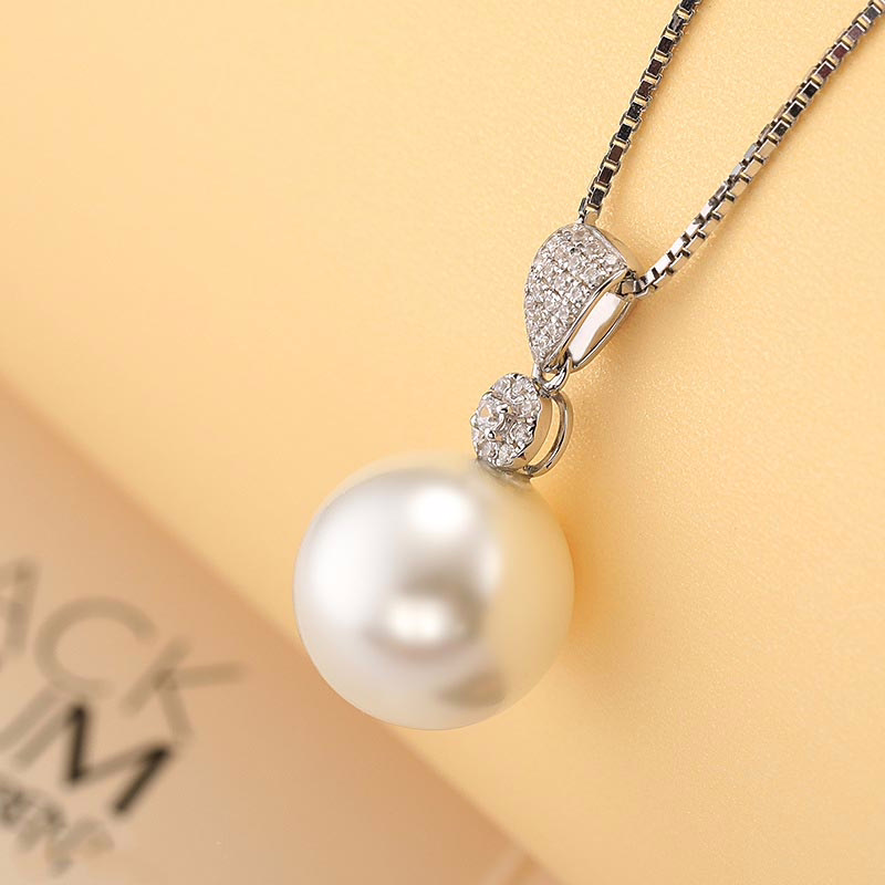 kette mit perlenanhänger silber