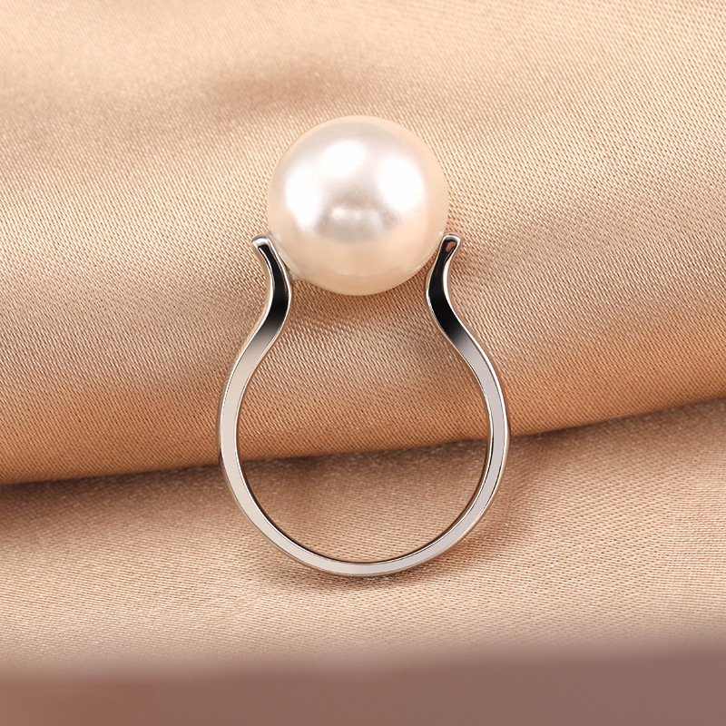 Silber Ring mit Perle 11.5mm AAA weiß – Bild 3