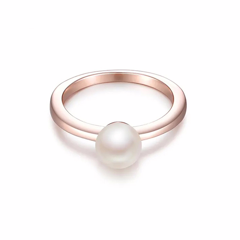 Gold Ring mit Perle modern