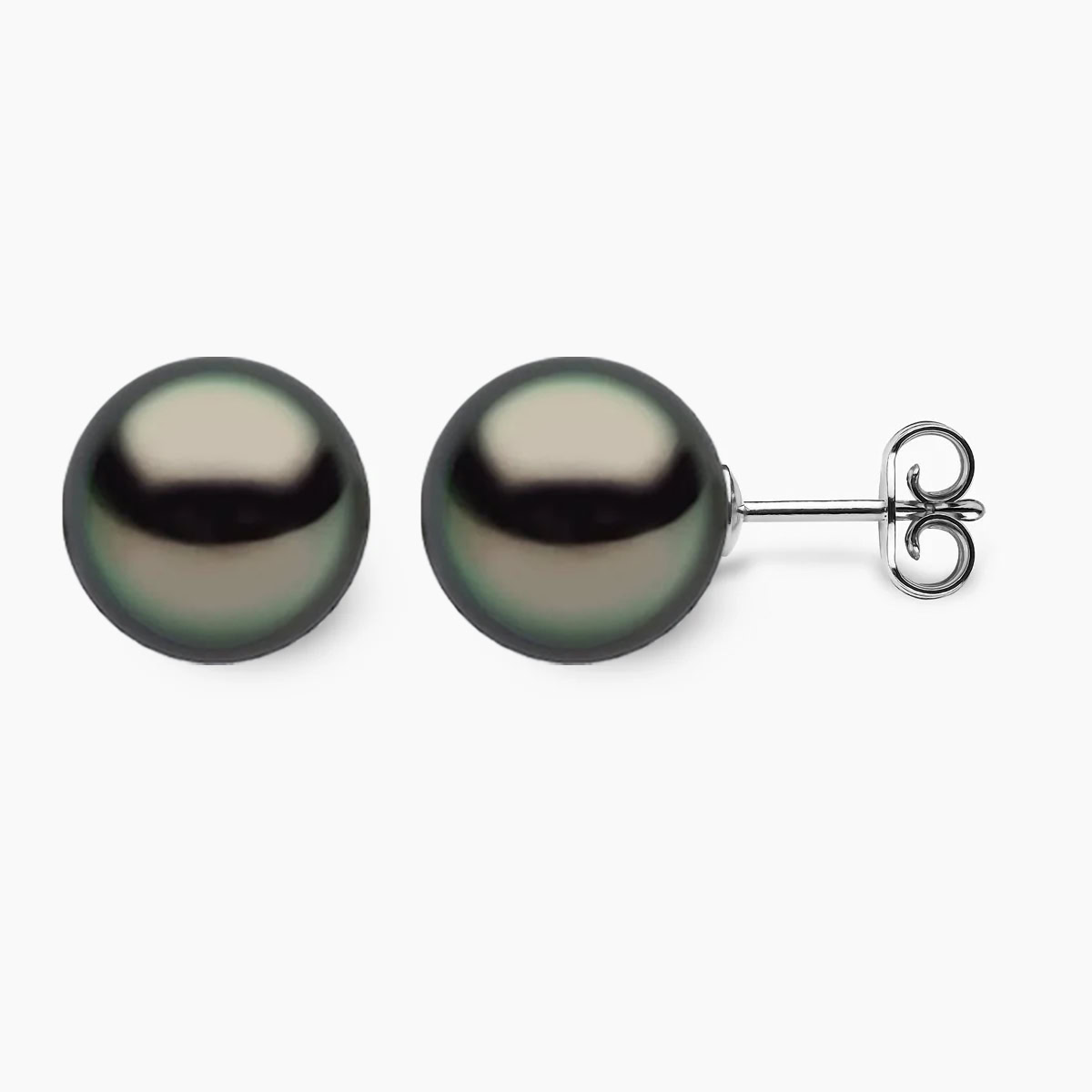 Tahiti Perlenohrstecker 11mm 18K Weiss Gold