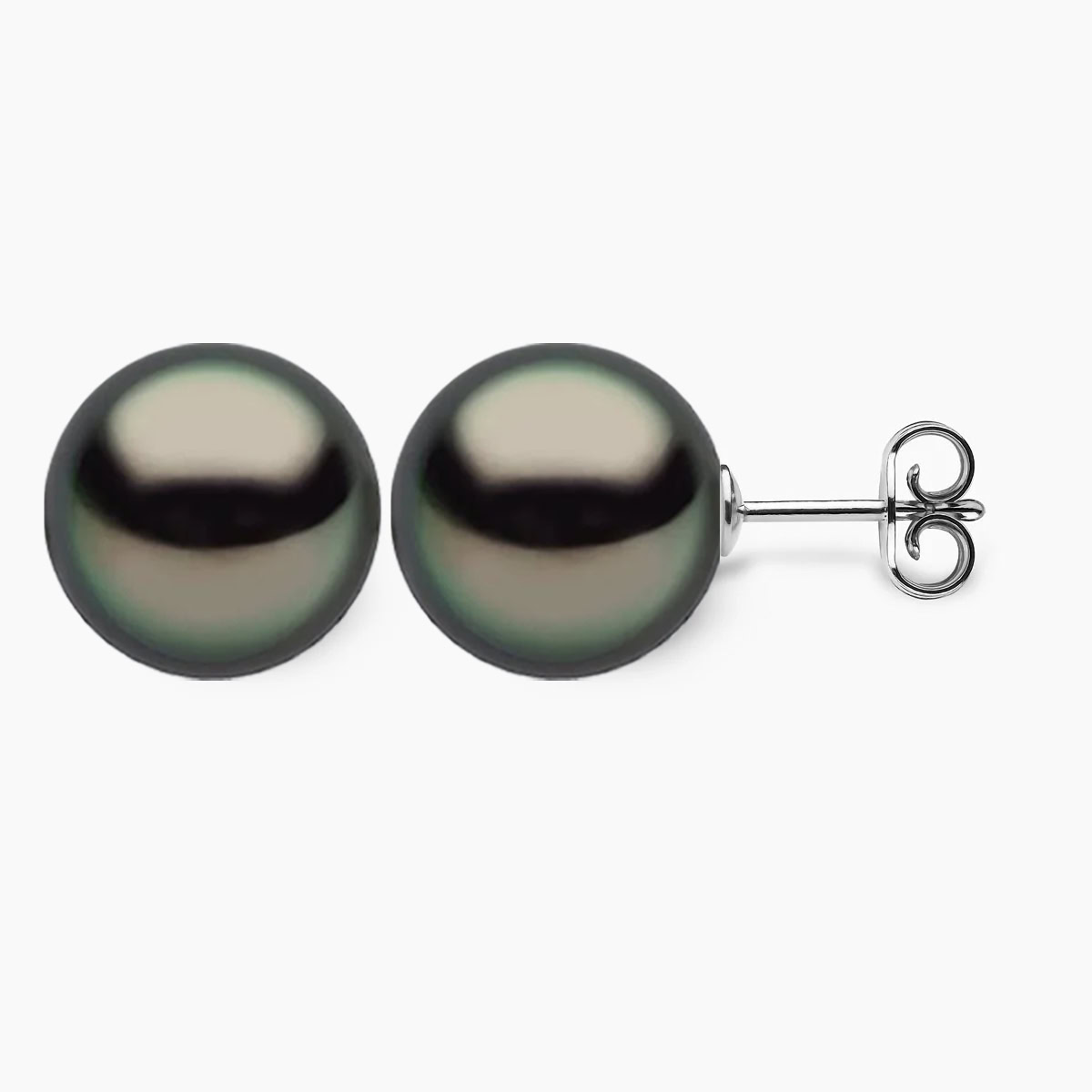 Tahiti Perlenohrstecker 12mm 18K Weiss Gold