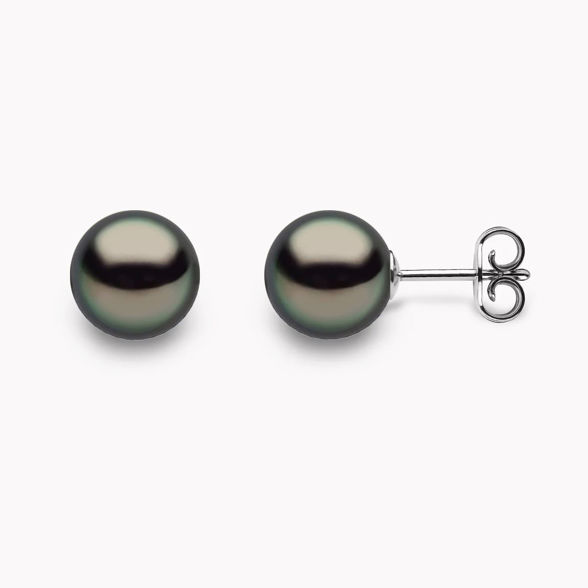 Tahiti Perlenohrstecker 8-9mm 18K Weiss Gold