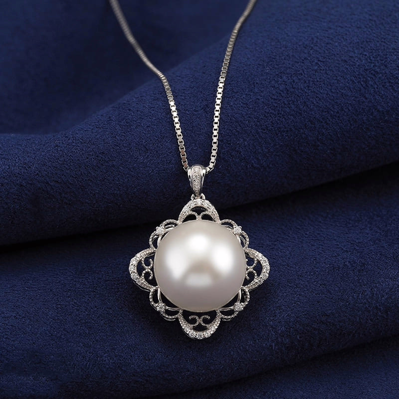 kette mit Perlenanhänger gold aus 13.0-14.0mm AAA Australische Südsee Perle