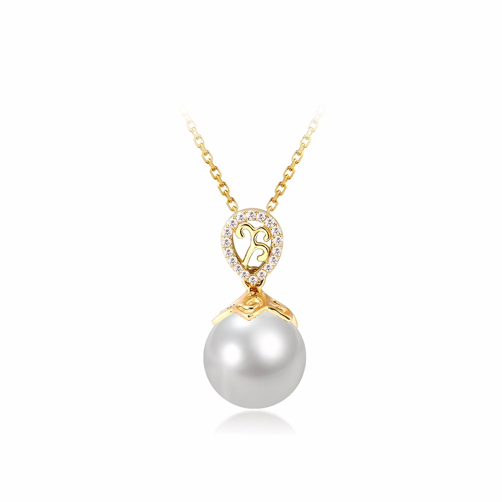 kette mit Perlenanhänger gold