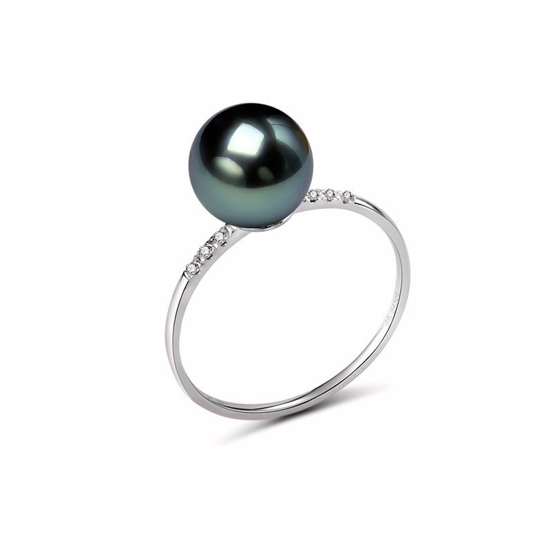 gold ring mit perle aus tahiti und diamanten