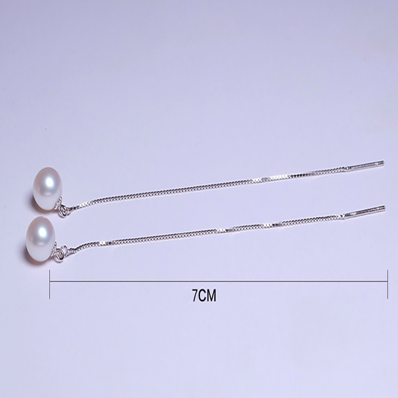 Hängend Ohrringe mit 11.0mm AAAA runde weiße Perlen – Bild 4