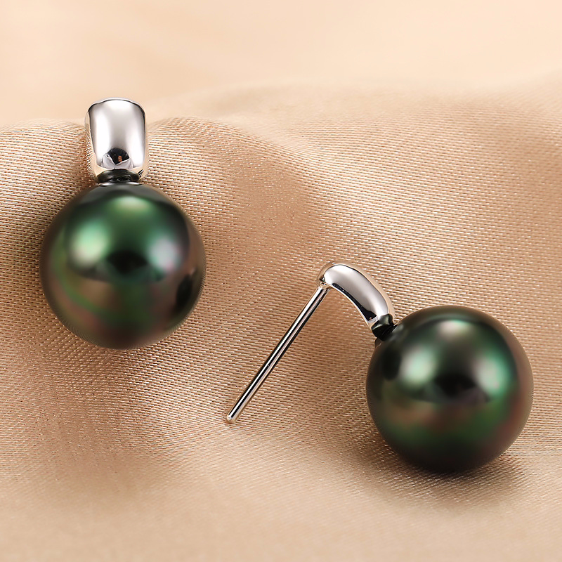 9.0mm AAA runde Tahiti Perlen Ohrstecker – Bild 3