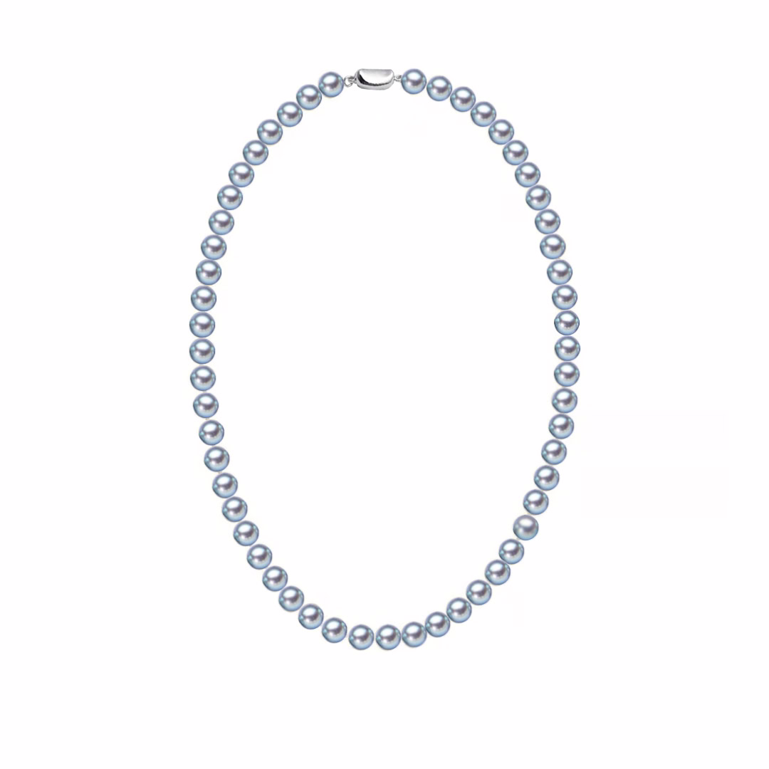 Akopa Perlenkette Silber Grau