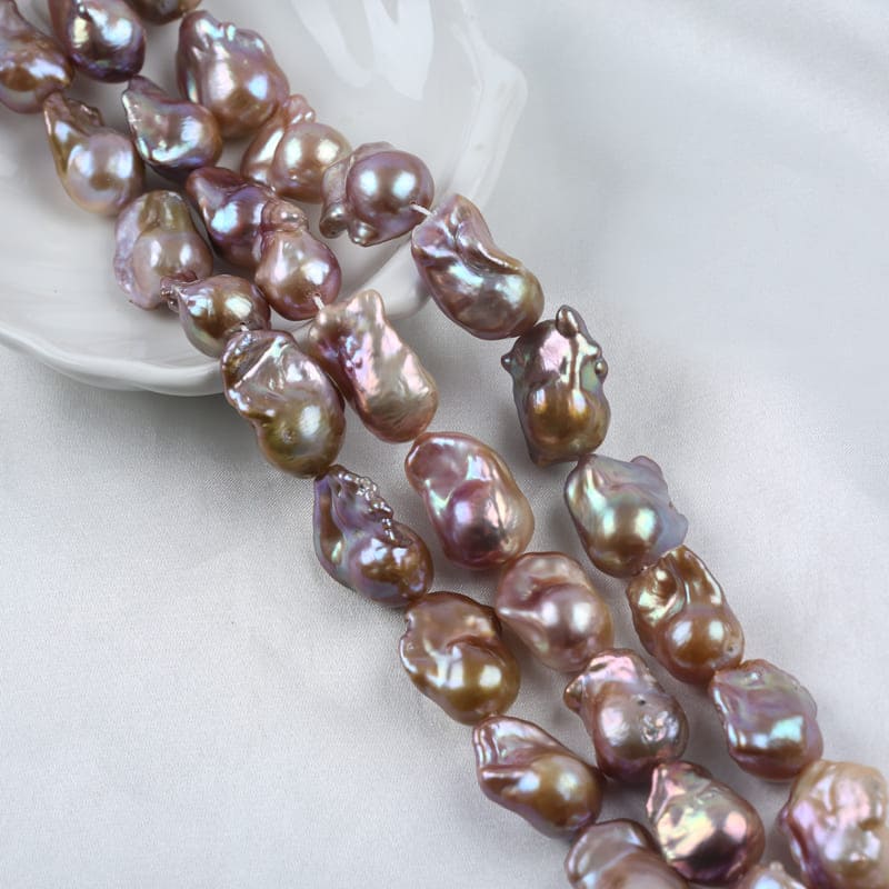 15-18mm Lila Barock Perlen Kette