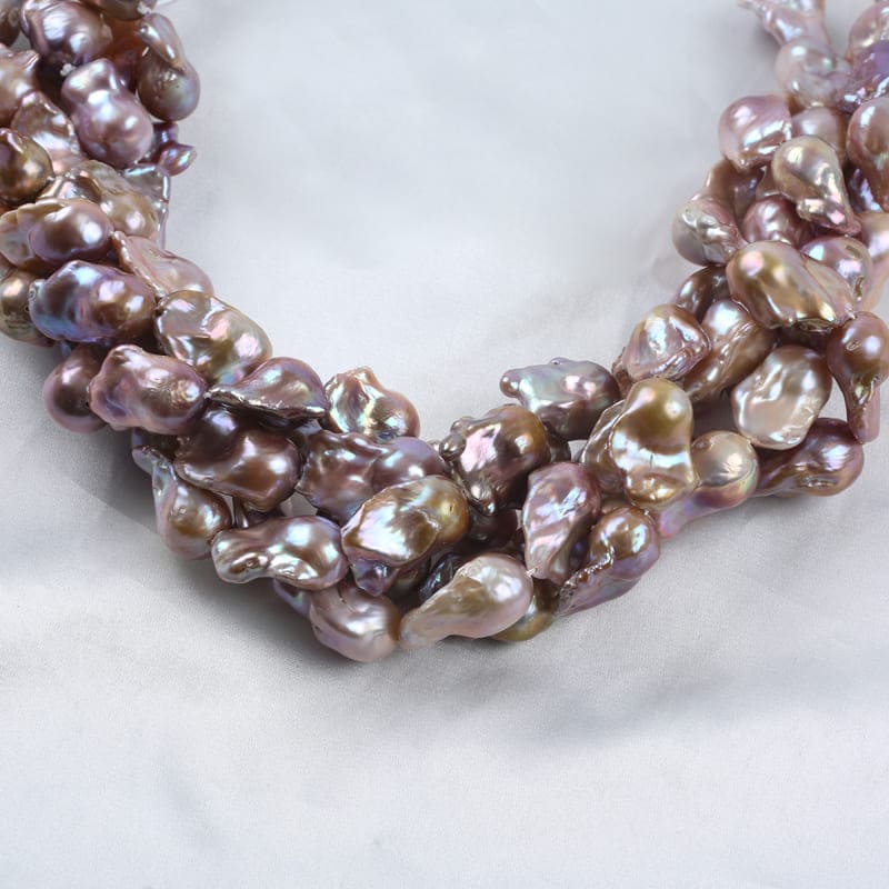 15-18mm Lila Barock Perlen Kette