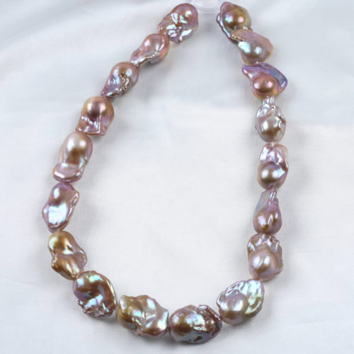 15-18mm Lila Barock Perlen Kette