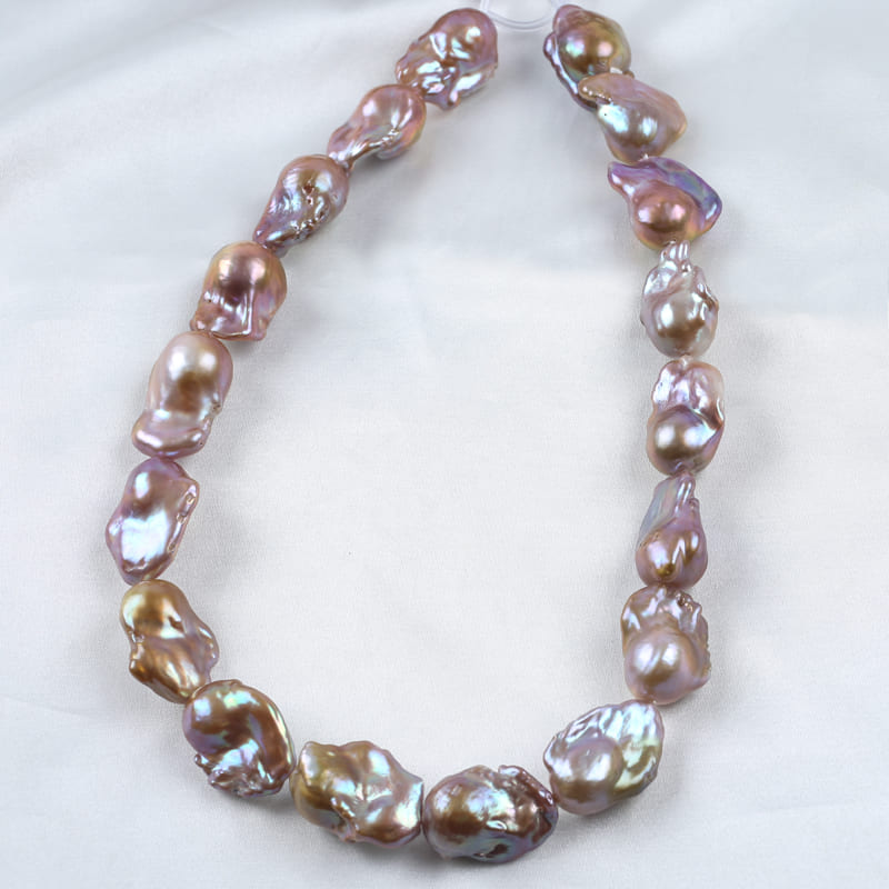15-18mm Lila Barock Perlen Kette