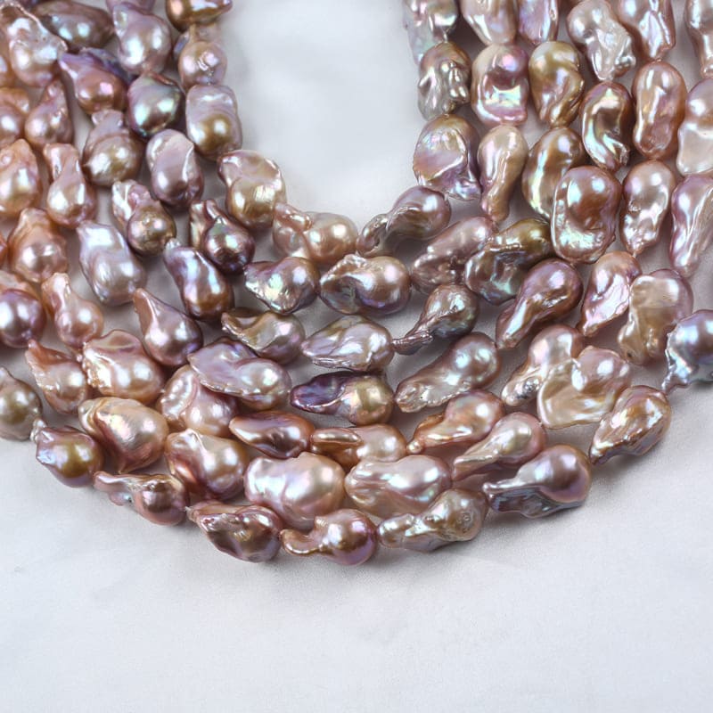 15-18mm Lila Barock Perlen Kette