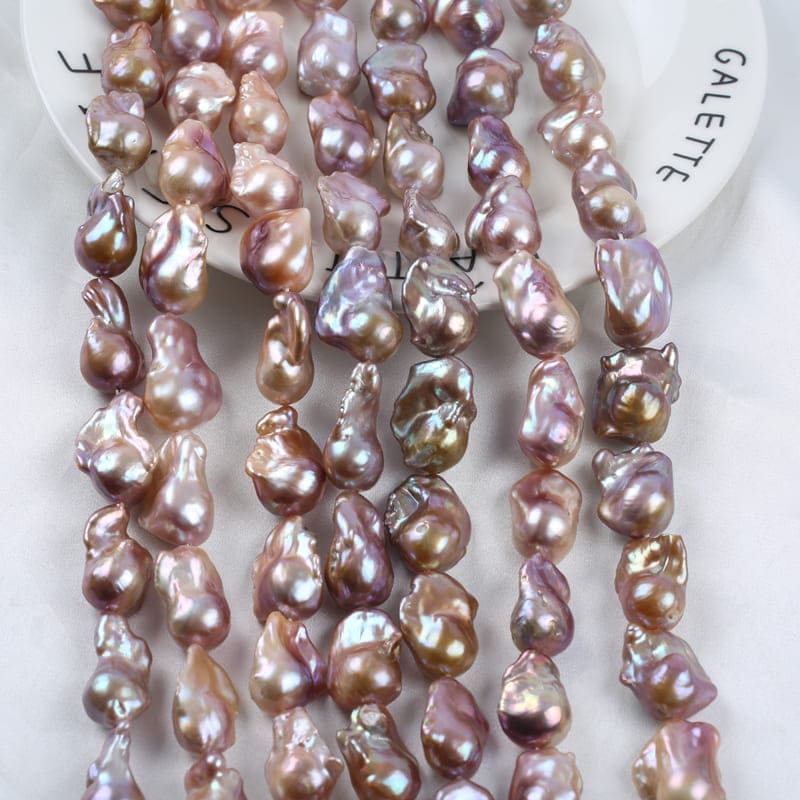 15-18mm Lila Barock Perlen Kette