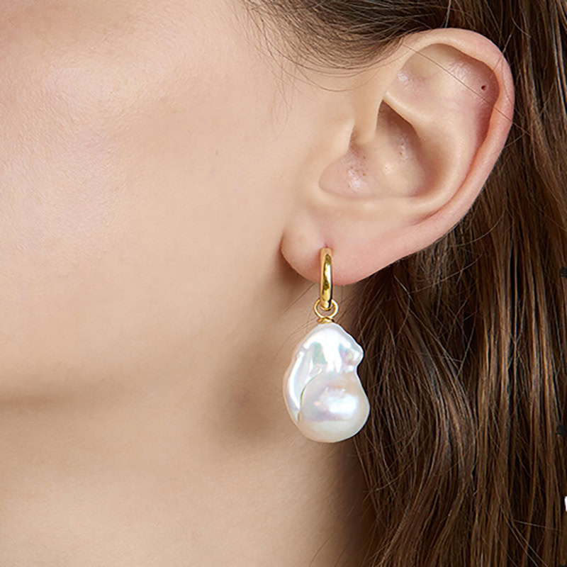 Hoop Barockperlen Ohrringe Aus Silber