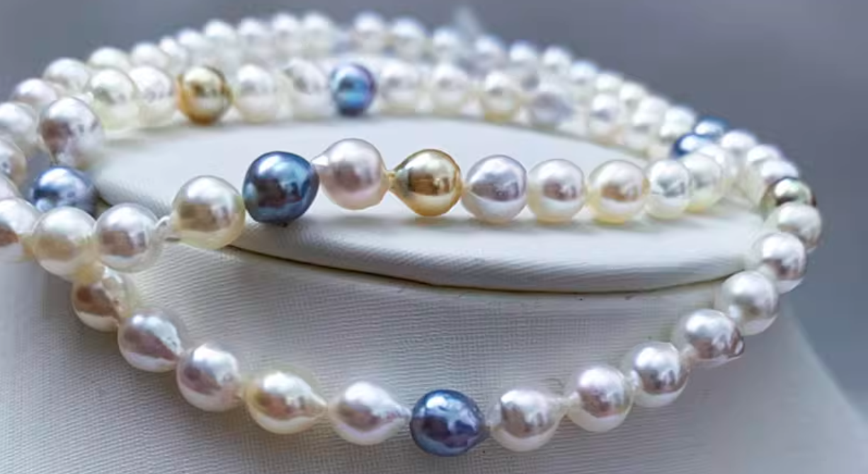 perlenkette aus baroque akoya perlen