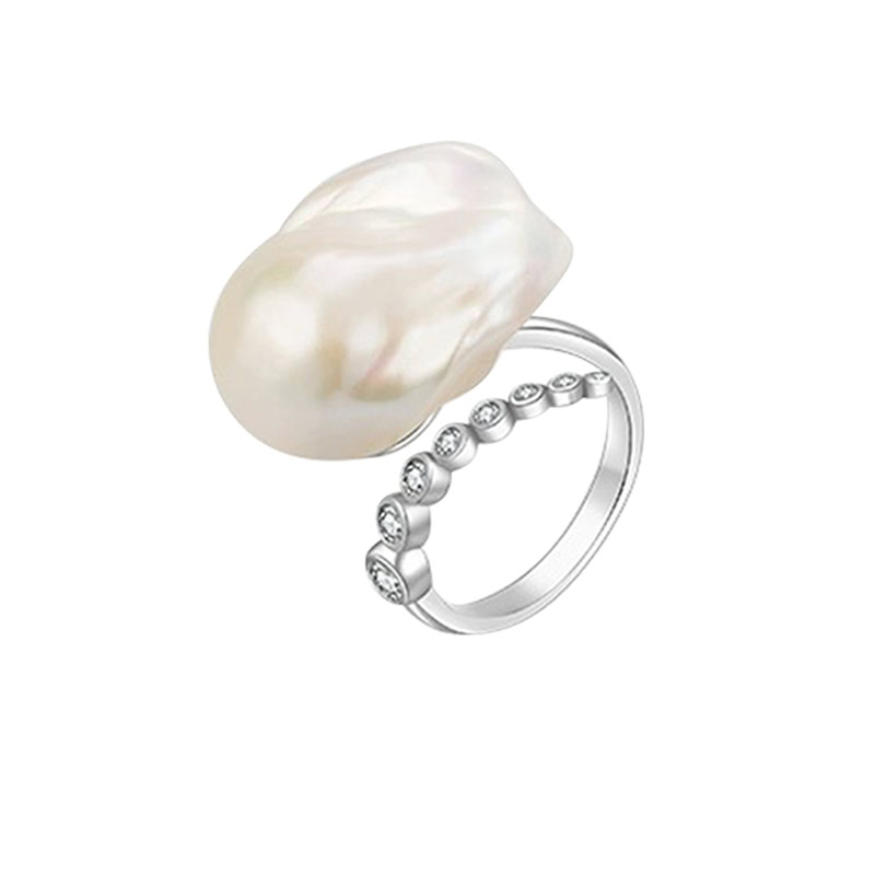 Barock Perlen Ring Aus Silber
