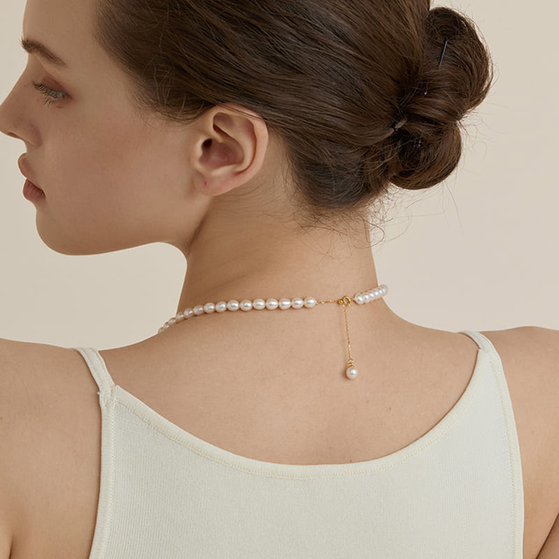Perlen Kette mit Barockperlen Anhänger