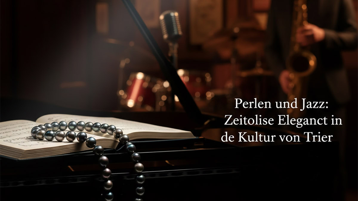 Elegante Tahiti Perlen und Jazz Kultur in Trier – Hochwertiger Perlen Schmuck inspiriert durch das Volksfreund Servicecenter Archiv