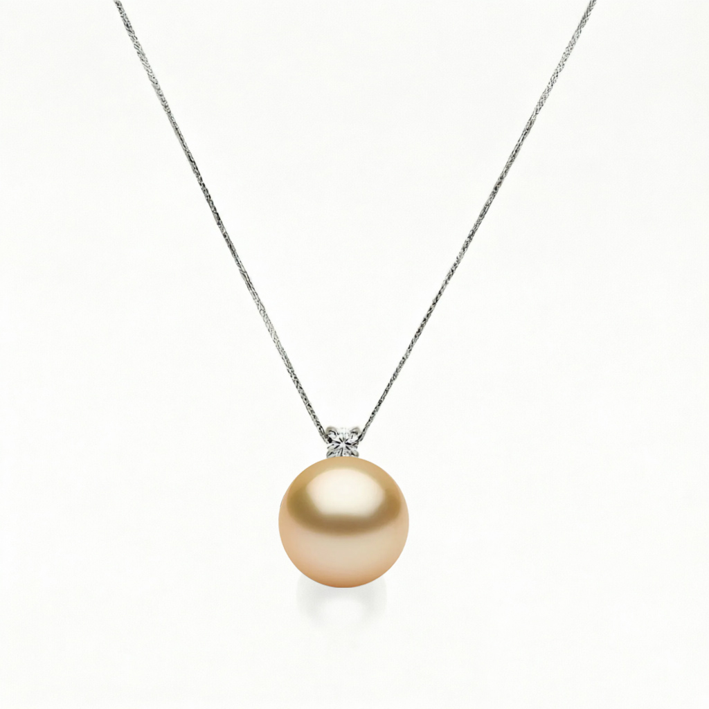 10mm Südsee Perle Anhänger mit 18 Karat Weißgold und Diamanten