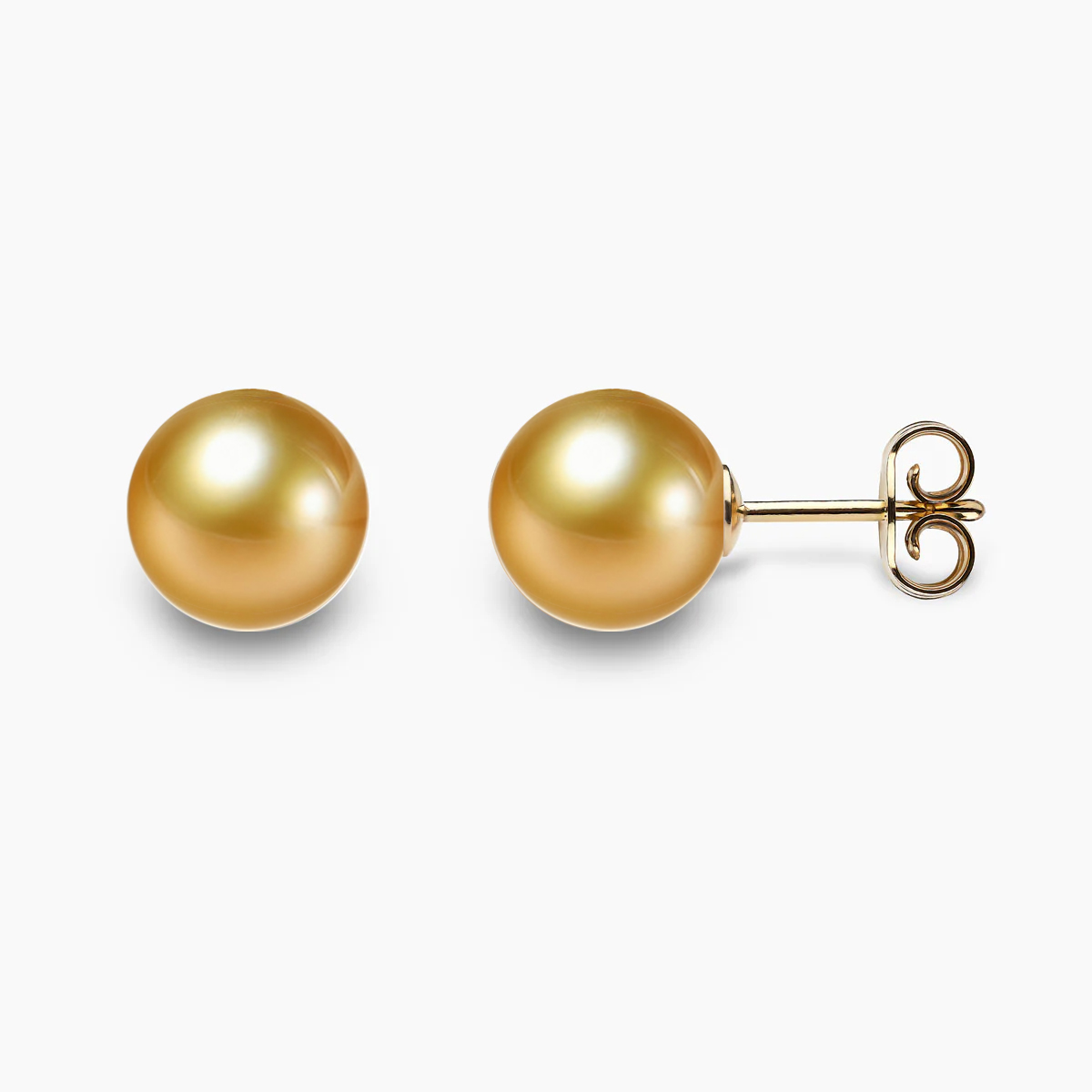 Gold Südsee Perlen Ohrstecker 8mm mit 18k Gelb Gold